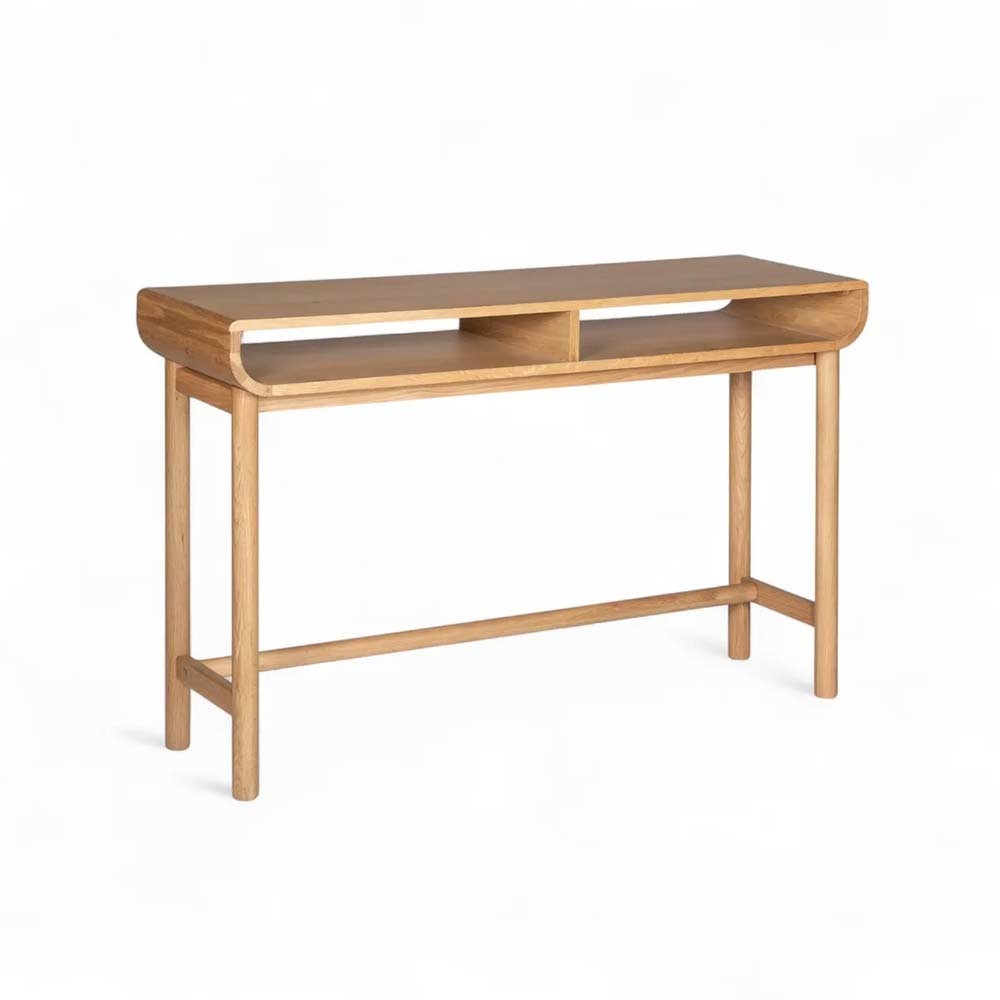 Console 120 cm 2 niches chêne naturel Evasia