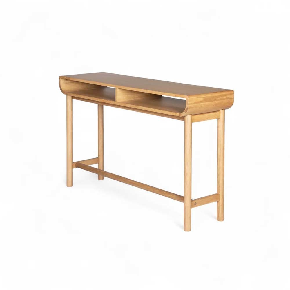 Console 120 cm 2 niches chêne naturel Evasia