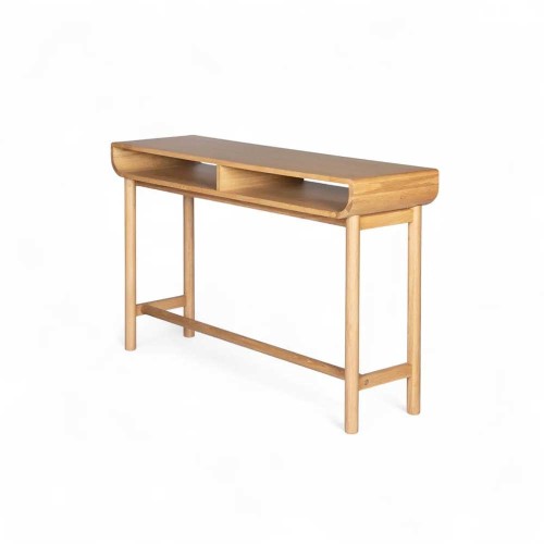 Console 120 cm 2 niches chêne naturel Evasia