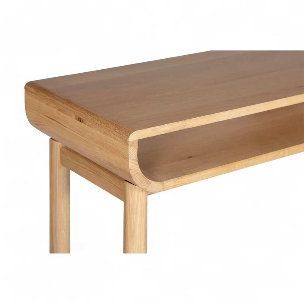 Console 120 cm 2 niches chêne naturel Evasia