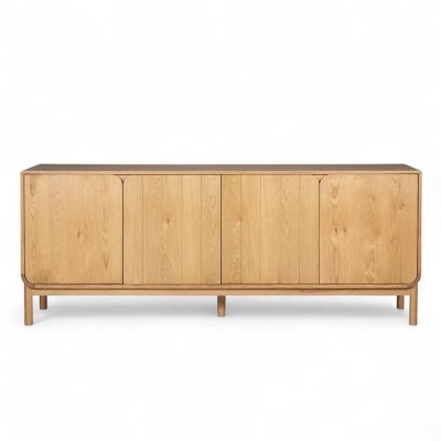 Meuble bas 4 portes chêne naturel Evasia