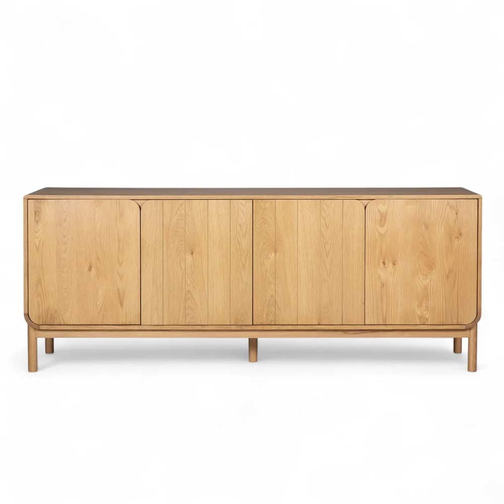 Meuble bas 4 portes chêne naturel Evasia