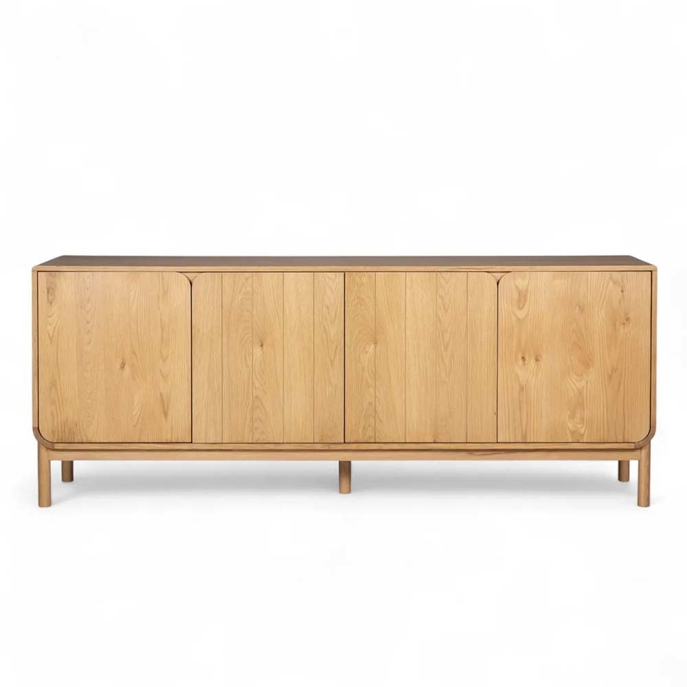 Meuble bas 4 portes chêne naturel Evasia