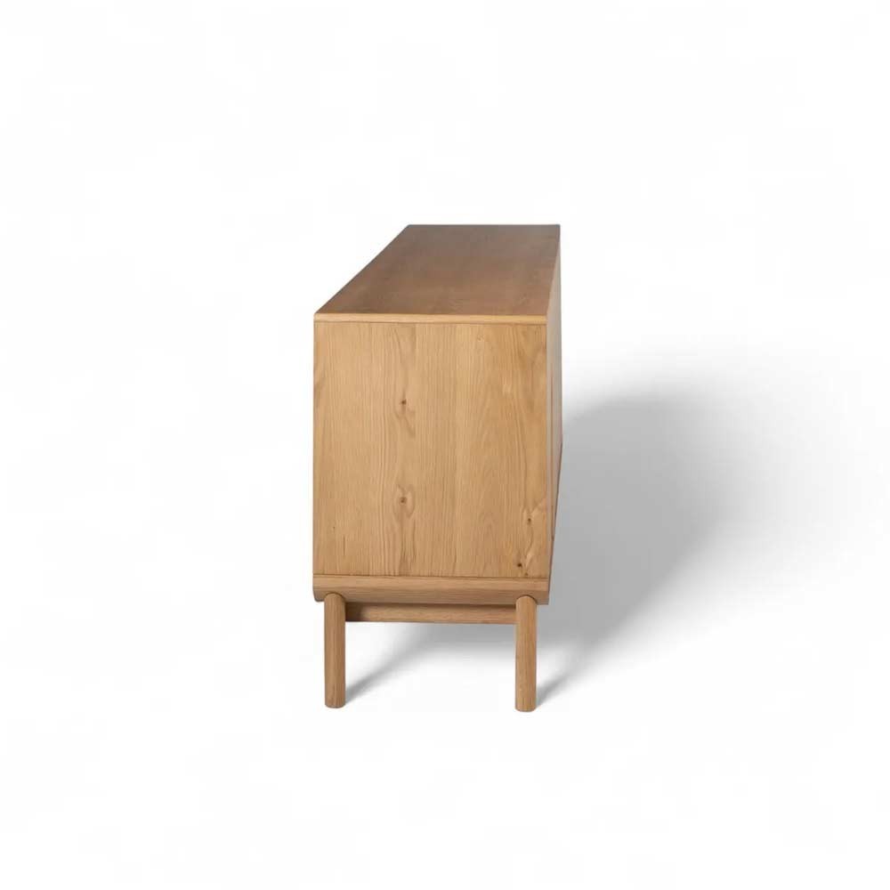 Meuble bas 4 portes chêne naturel Evasia