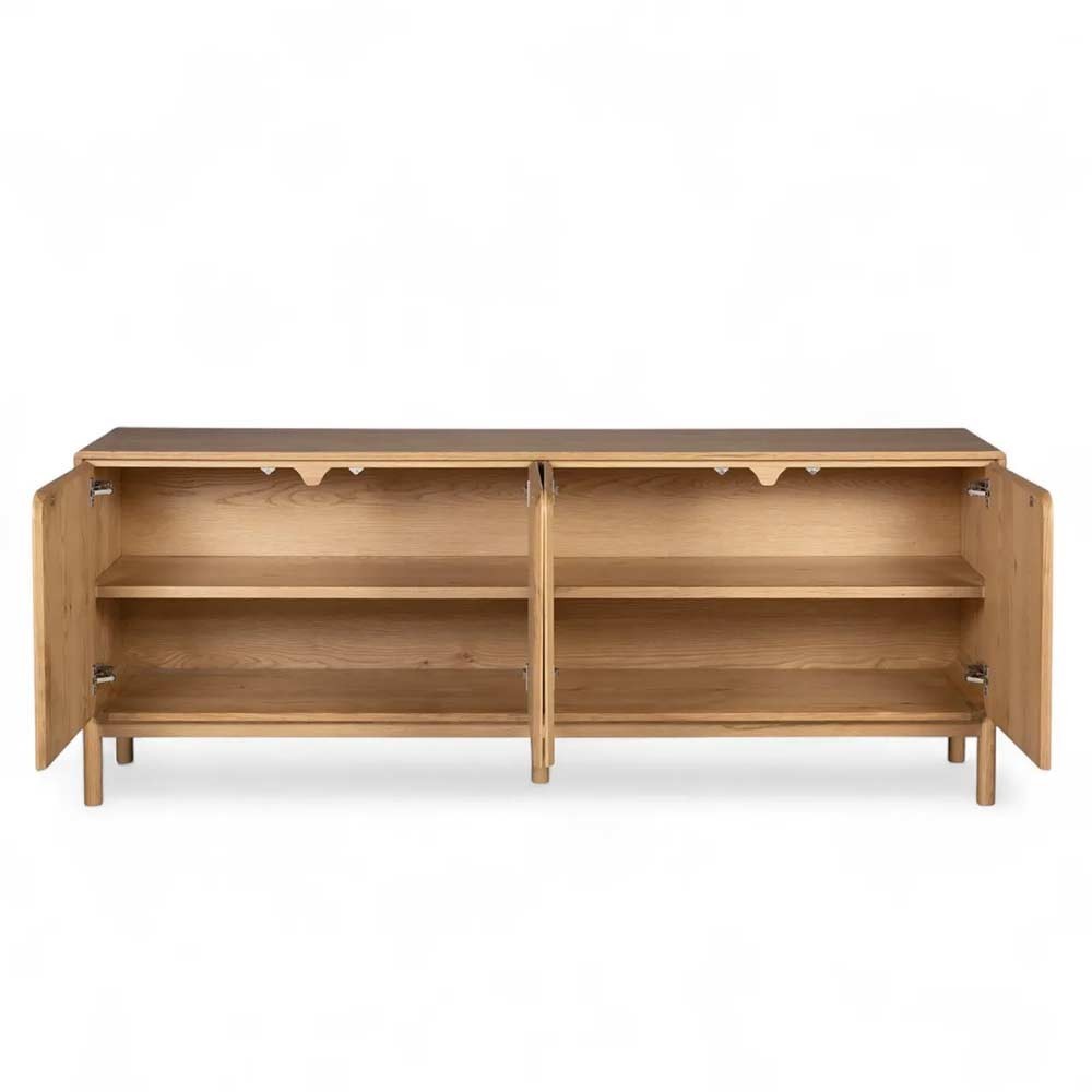 Meuble bas 4 portes chêne naturel Evasia