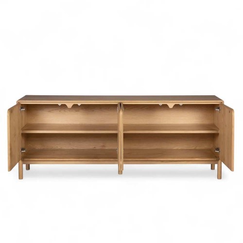Meuble bas 4 portes chêne naturel Evasia