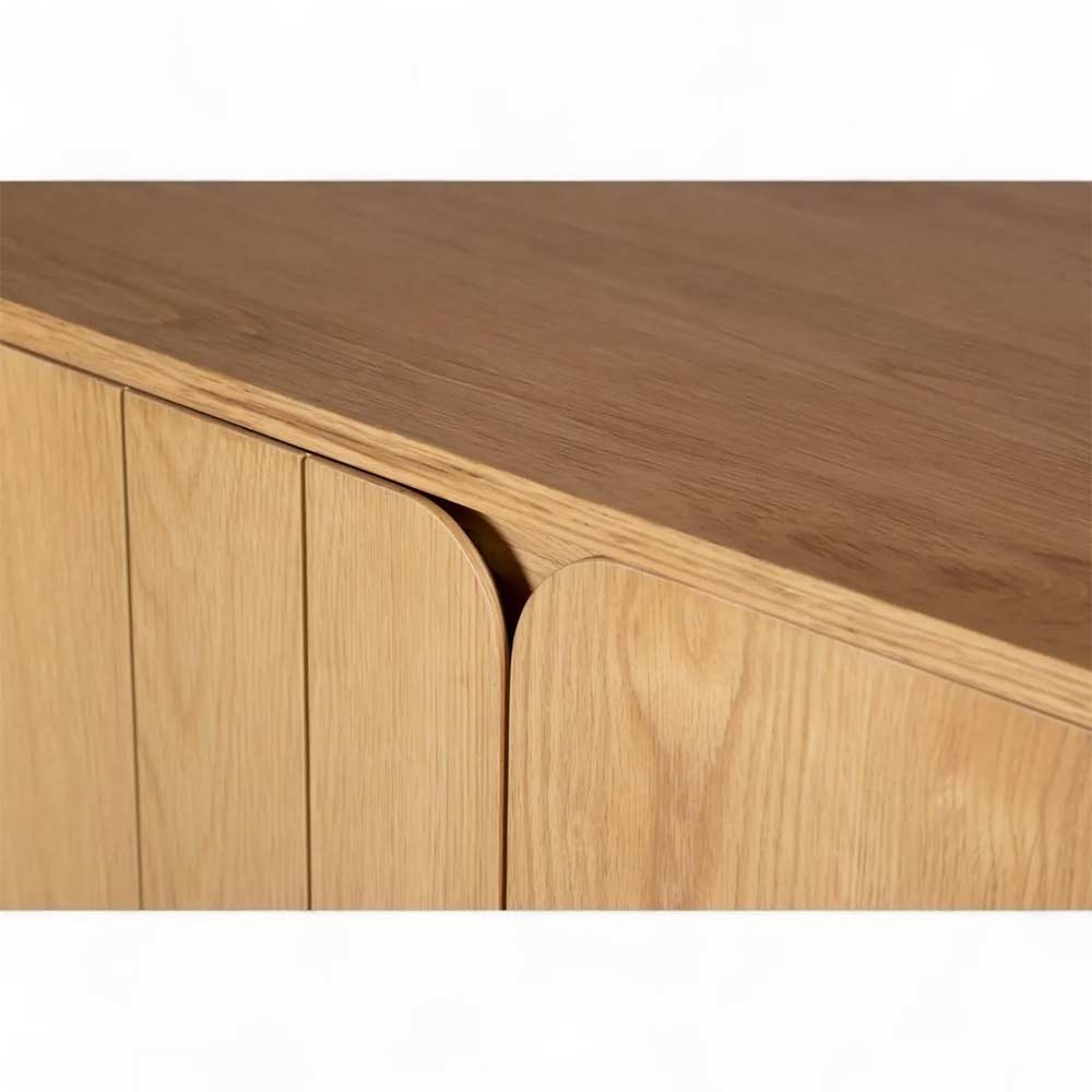 Meuble bas 4 portes chêne naturel Evasia