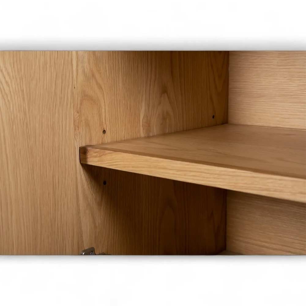 Meuble bas 4 portes chêne naturel Evasia