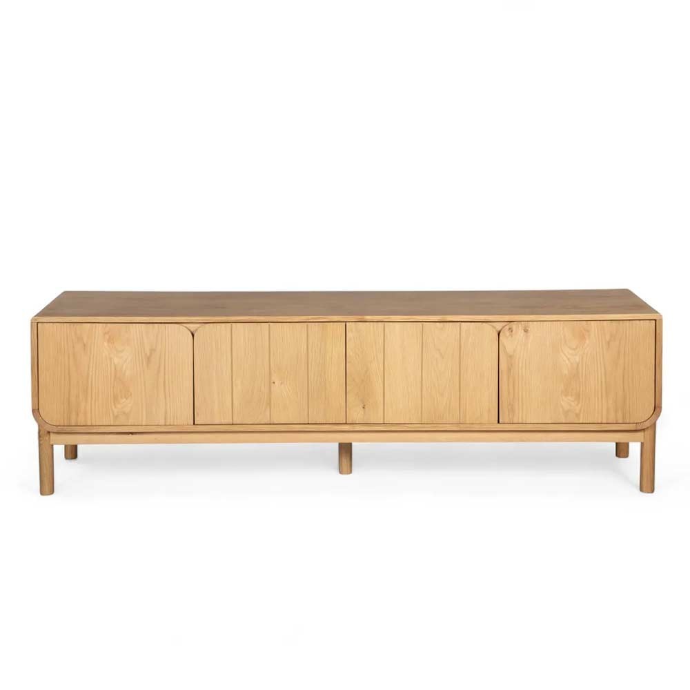 Meuble télé 180 cm 4 portes en chêne naturel Evasia