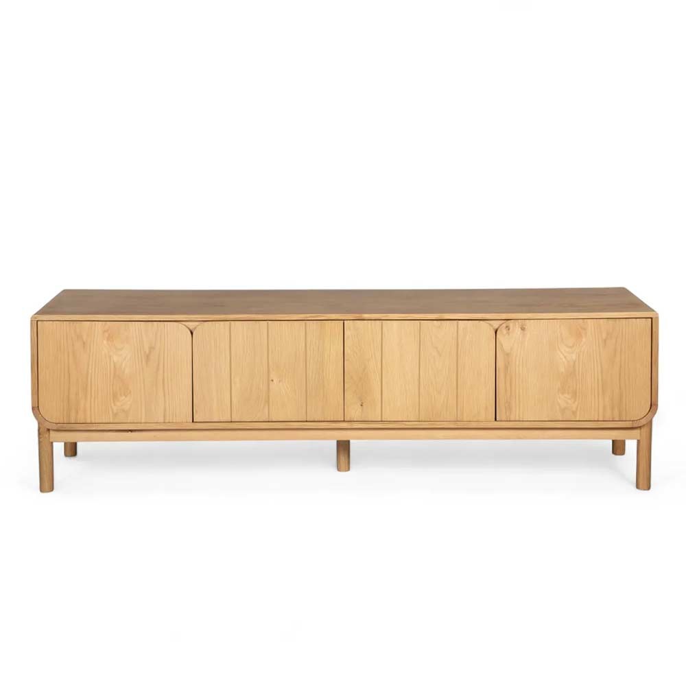 Meuble télé 180 cm 4 portes en chêne naturel Evasia