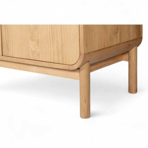 Meuble télé 180 cm 4 portes en chêne naturel Evasia