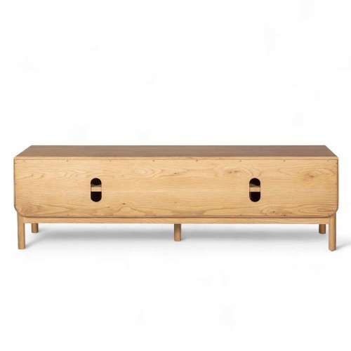 Meuble télé 180 cm 4 portes en chêne naturel Evasia