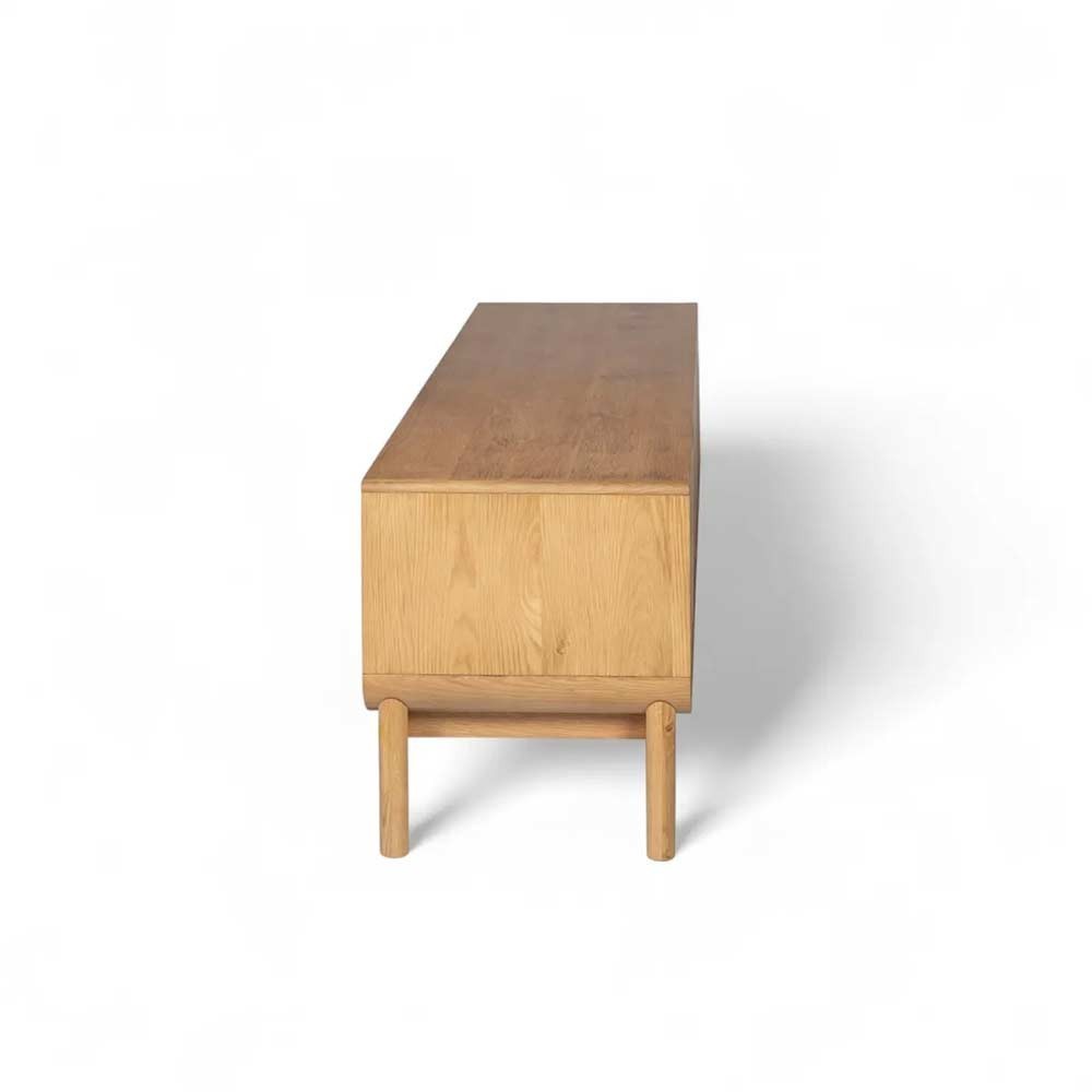 Meuble télé 180 cm 4 portes en chêne naturel Evasia