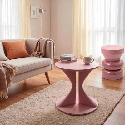 Bout de canapé rond émail bi-color framboise Calypza Moodntone