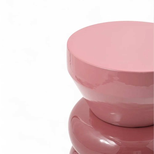 Bout de canapé rond émail bi-color framboise Calypza