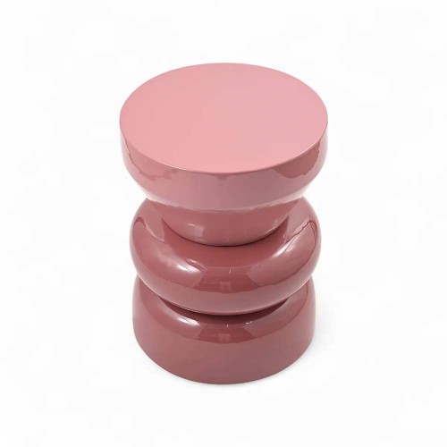 Bout de canapé rond émail bi-color framboise Calypza