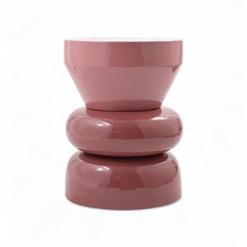 Bout de canapé rond émail bi-color framboise Calypza