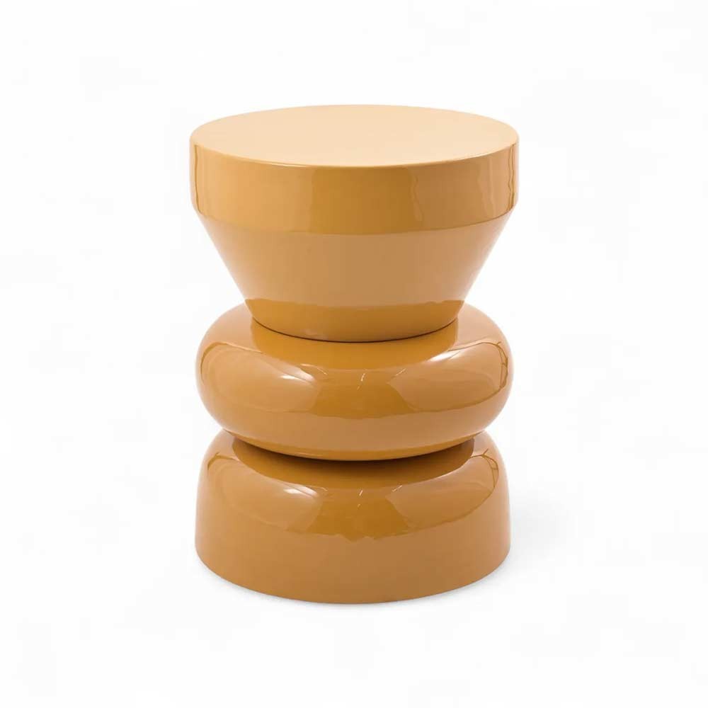 Bout de canapé rond émail bi-color Calypza - bronze