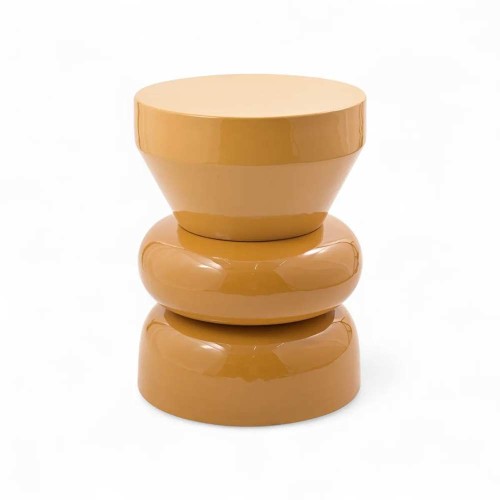 Bout de canapé rond émail bi-color Calypza - bronze