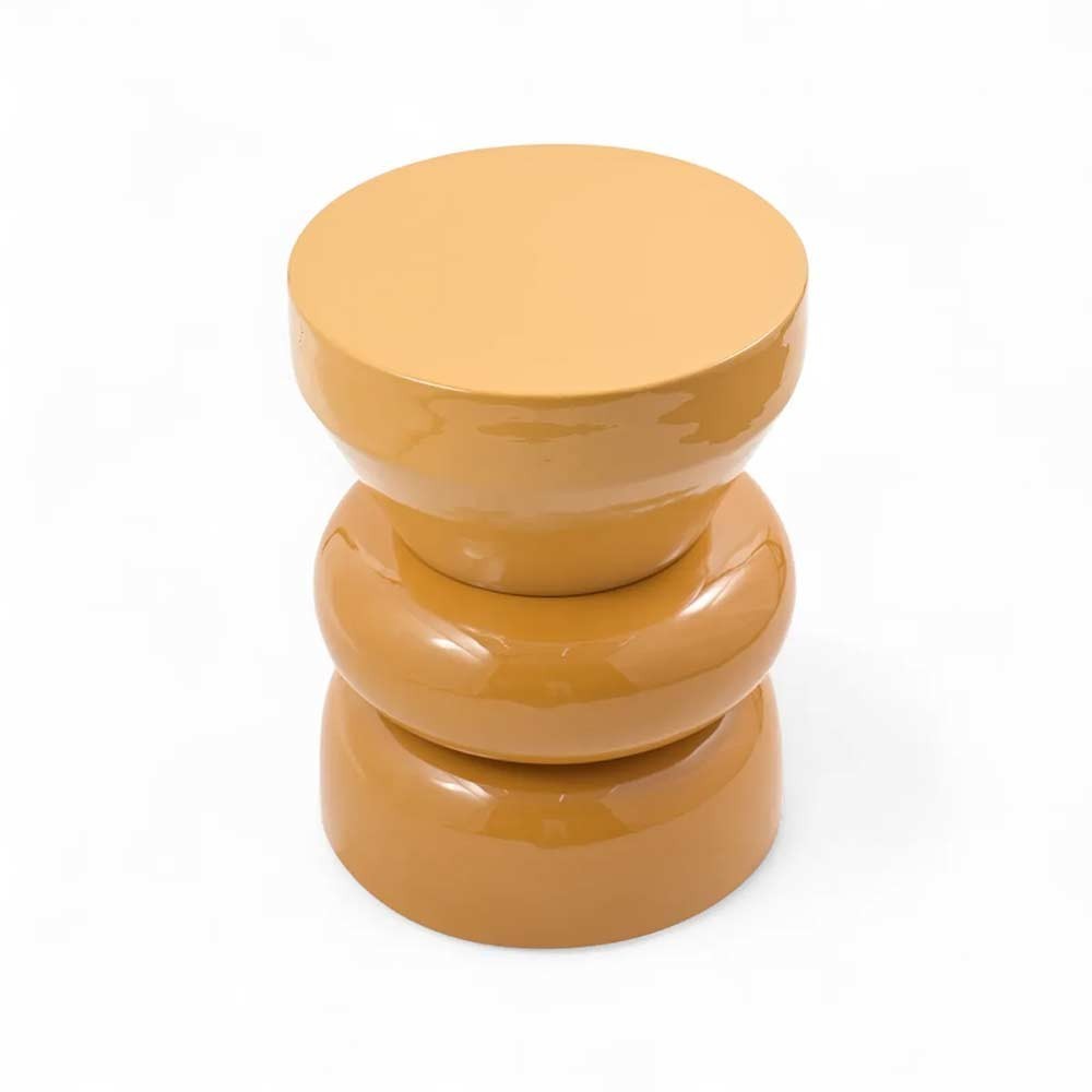 Bout de canapé rond émail bi-color Calypza - bronze