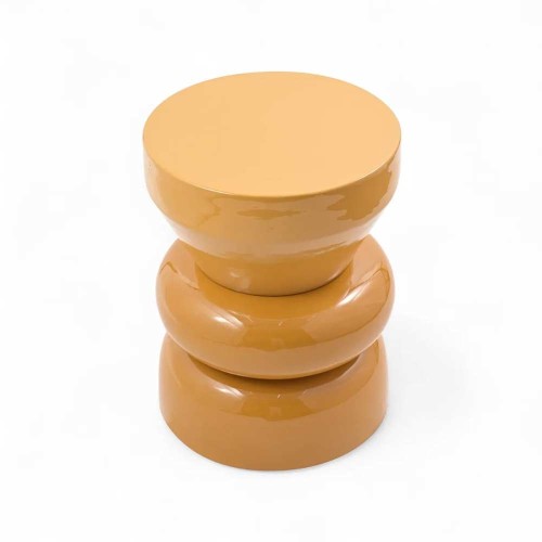 Bout de canapé rond émail bi-color Calypza - bronze