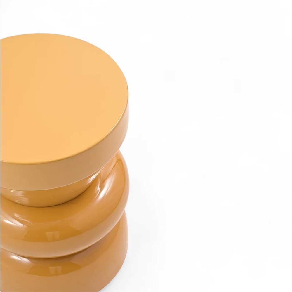 Bout de canapé rond émail bi-color Calypza - bronze