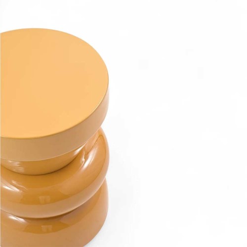 Bout de canapé rond émail bi-color Calypza - bronze