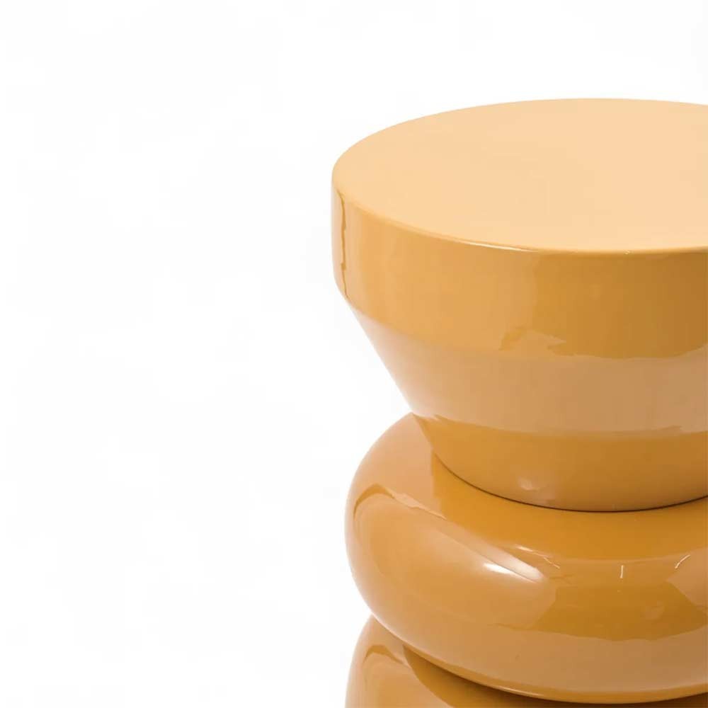 Bout de canapé rond émail bi-color Calypza - bronze