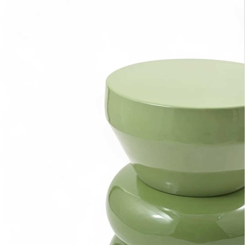 Bout de canapé rond émail bi-color Calypza - kaki