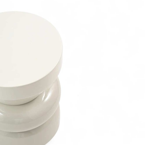 Bout de canapé rond émail bi-color Calypza - gris clair