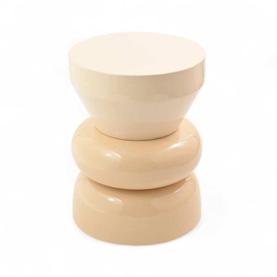 Bout de canapé rond émail bi-color Calypza - chair 2