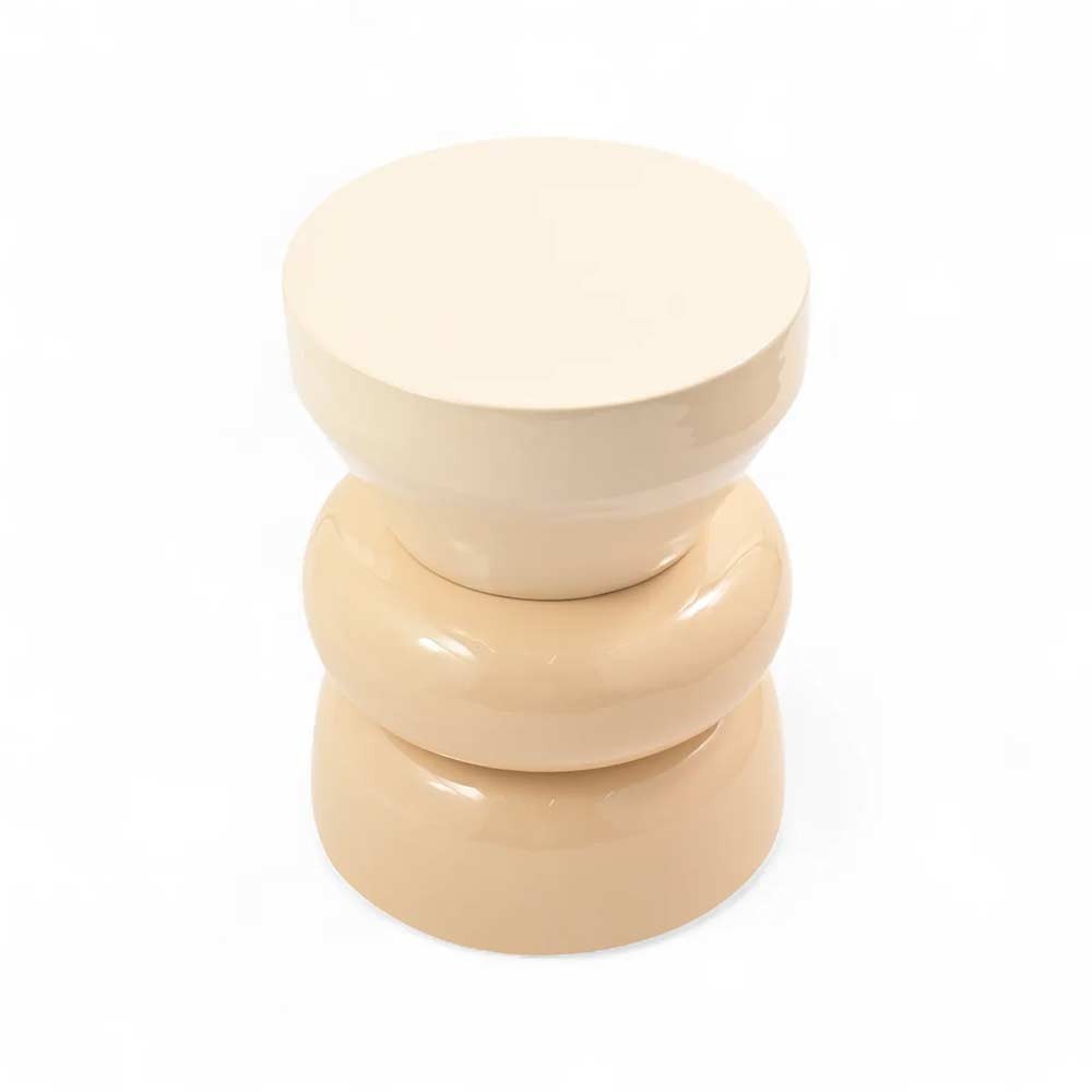 Bout de canapé rond émail bi-color Calypza - chair