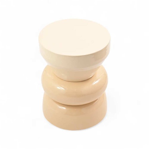 Bout de canapé rond émail bi-color Calypza - chair