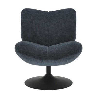 Fauteuil pivotant Petalia - tissu bleu marine Moodntone