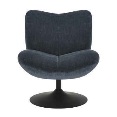 Fauteuil pivotant Petalia - tissu bleu marine