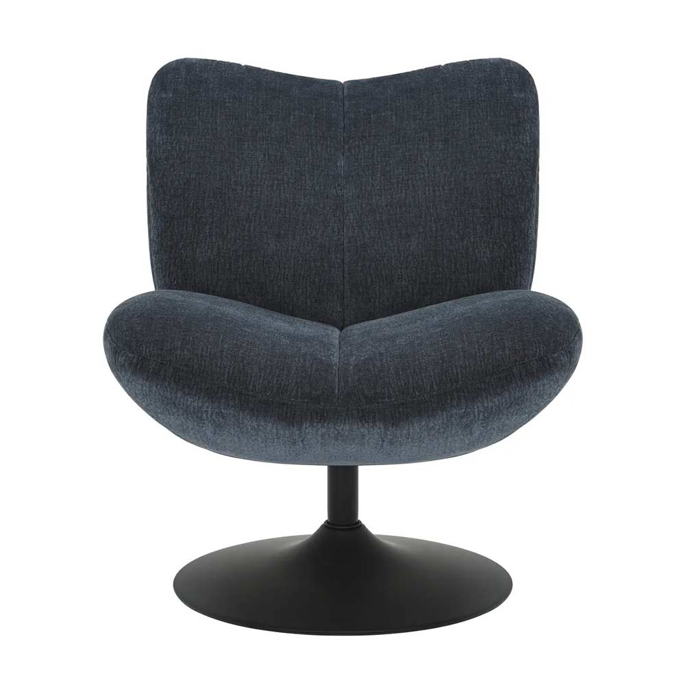 Fauteuil pivotant Petalia - tissu bleu marine