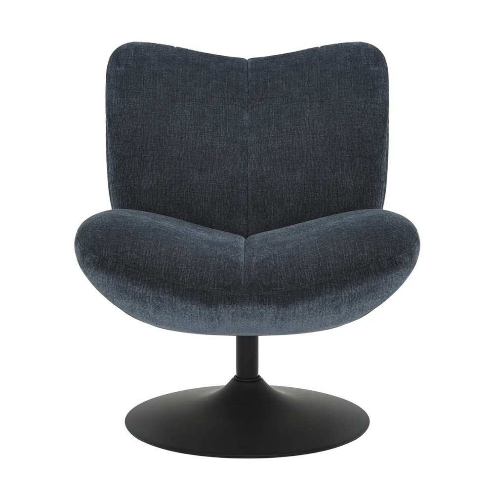 Fauteuil pivotant Petalia - tissu bleu marine