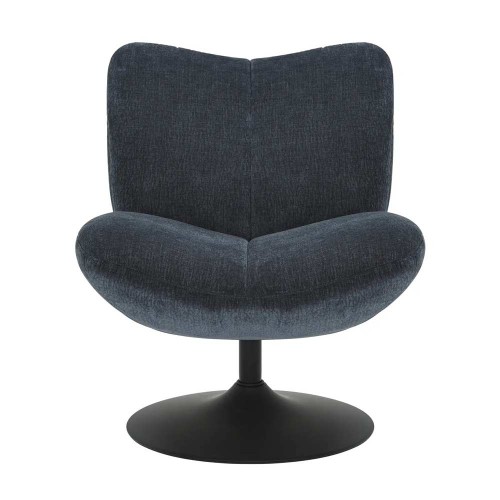 Fauteuil pivotant Petalia - tissu bleu marine