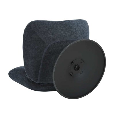 Fauteuil pivotant Petalia - tissu bleu marine 2