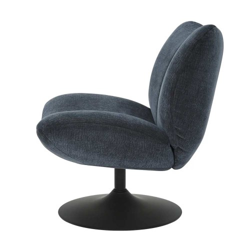 Fauteuil pivotant Petalia - tissu bleu marine