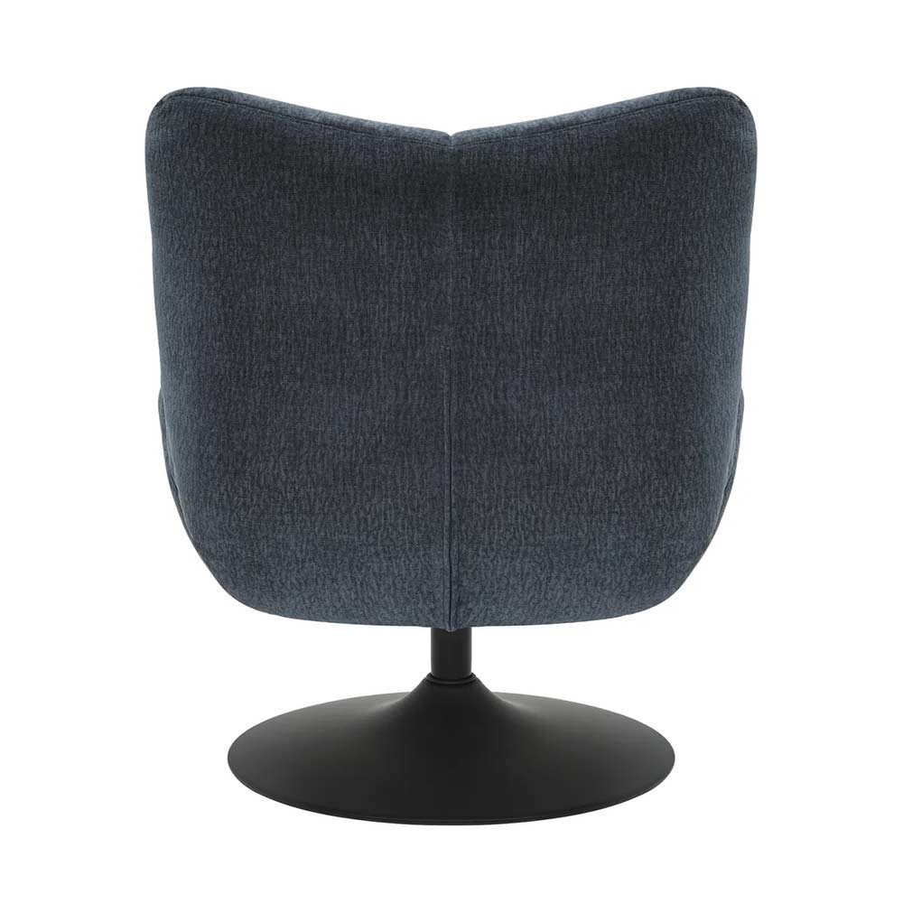 Fauteuil pivotant Petalia - tissu bleu marine