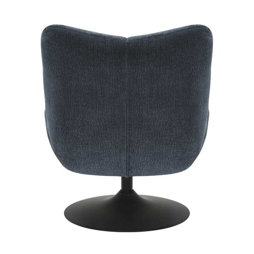 Fauteuil pivotant Petalia - tissu bleu marine