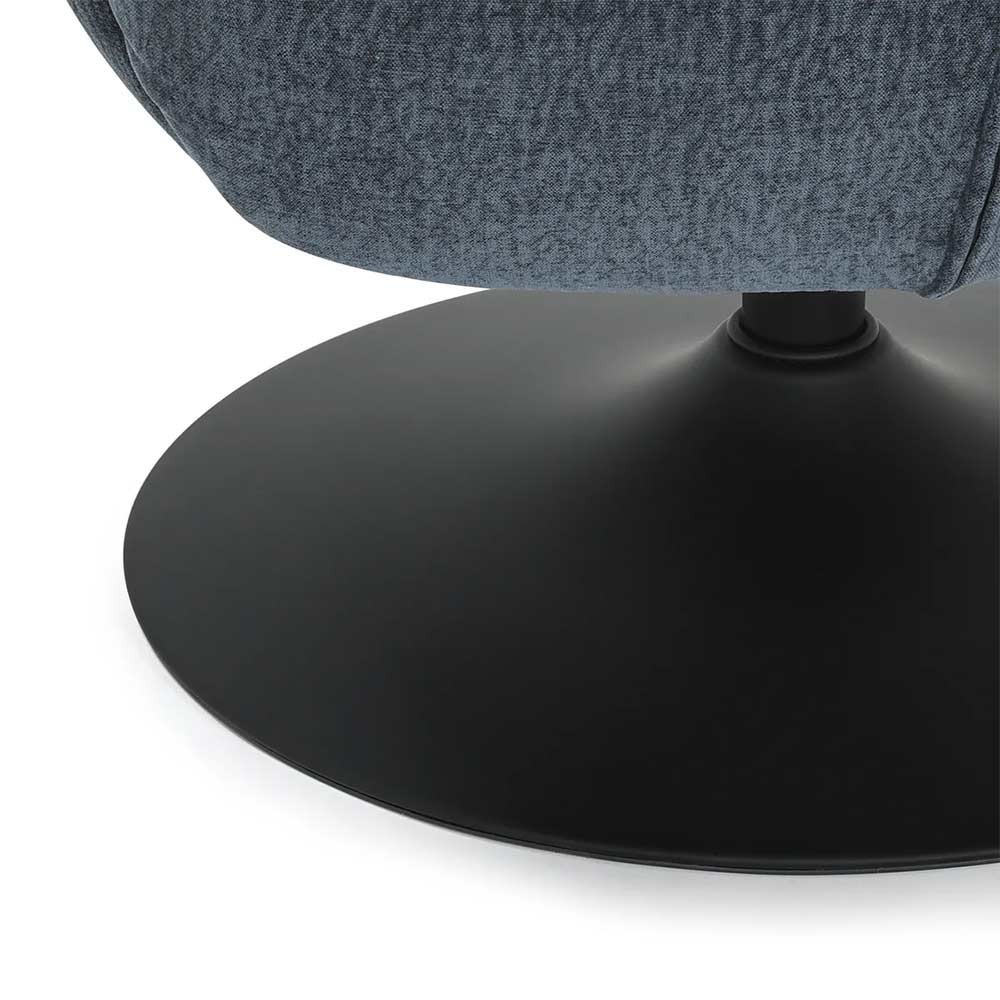 Fauteuil pivotant Petalia - tissu bleu marine