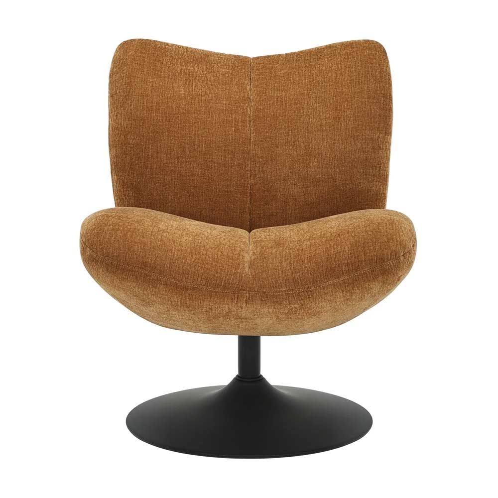 Fauteuil pivotant Petalia - tissu ambre