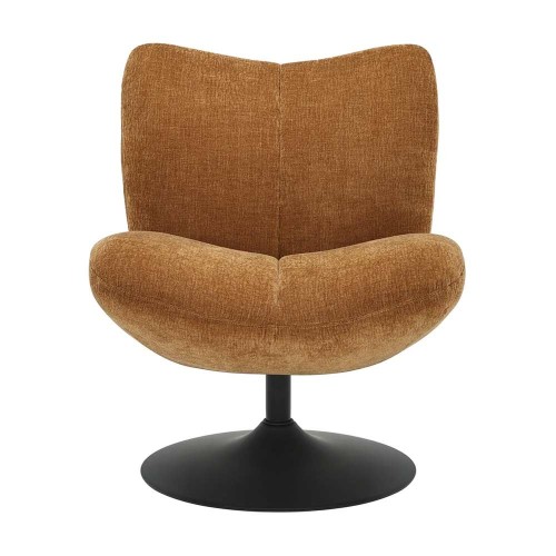 Fauteuil pivotant Petalia - tissu ambre