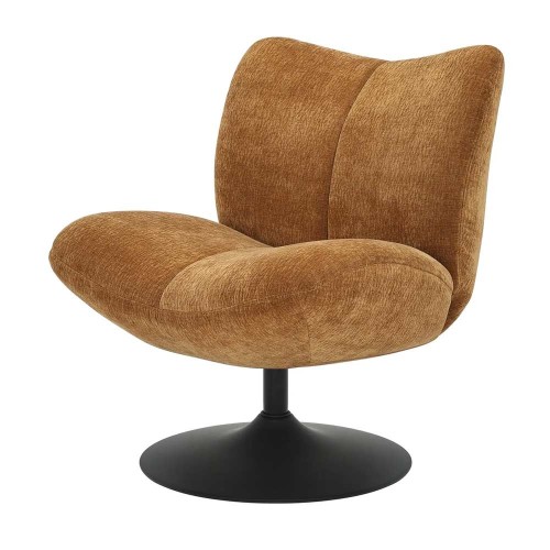 Fauteuil pivotant Petalia - tissu ambre