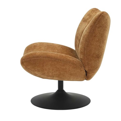 Fauteuil pivotant Petalia - tissu ambre