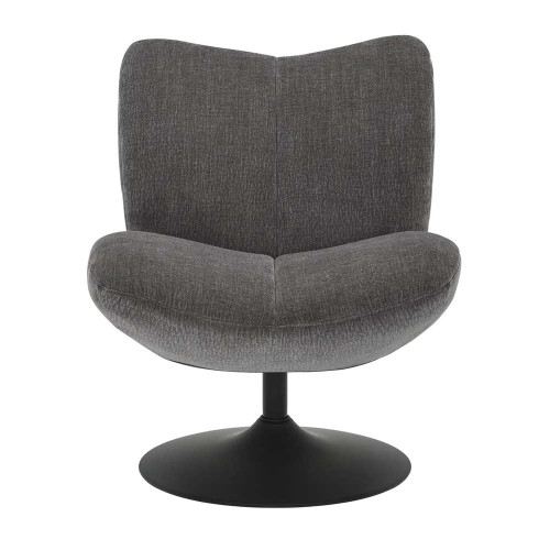 Fauteuil pivotant Petalia - tissu gris foncé