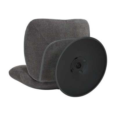 Fauteuil pivotant Petalia - tissu gris foncé 2