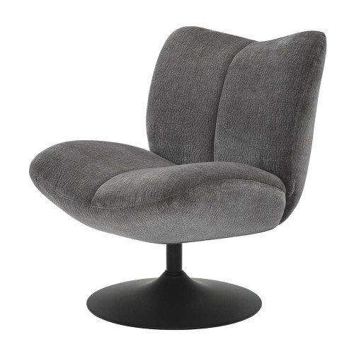 Fauteuil pivotant Petalia - tissu gris foncé